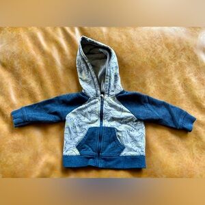 *ADD TO BUNDLE FOR $1* Cat & Jack Dinosaur Zip-Up Hoodie - Blue and Gray 6-9M